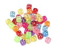 50 Pcs Board Game Dices Acrylic Dices Six Sided Colorful Loose Spacer Beads For Club Party