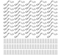 50 Pcs Boat Eye Straps, 316 Stainless Steel 2" Bimini Boat Top Pad Eyes, M5 Kayak Deck Loops with 100 Pcs Scews, Hanging U Hooks, Tie Down Points for Kayak Canoe Rigging