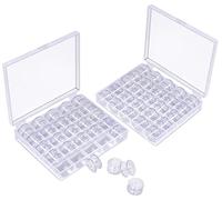 50 Pcs Bobbins, Plastic Bobbins for Brother Sewing Machine, Sewing Bobbins with Bobbin Case, Bobbins for Singer Sewing Machine, Class 15 Bobbins