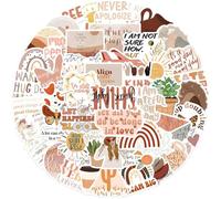 50 Pcs Boho Positive Quote Stickers Inspirational Sticker Waterproof Motivational Sticker for Scrapbook Laptop Guitar