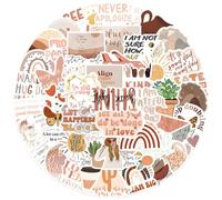 50 Pcs Boho Positive Quote Stickers Inspirational Sticker Waterproof Motivational Sticker for Scrapbook Laptop Guitar Suitcase Skateboard