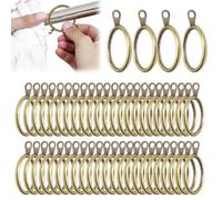 50 Pcs Brass Curtain Rings, 38 mm Antique Brass Curtain Ring with Eyelet, Curtains Eyelet Rings for Hanging Window Curtains and Rods,