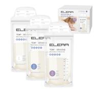 50 PCS Breast Milk Storage Bags, Temp-Sensing Colour Change, 200ml Leakproof Double-Zip Breastfeeding Bags for Freezer & Fridge Use