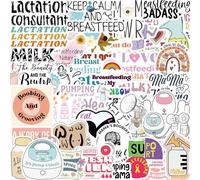 50 Pcs Breastfeeding & Pregnancy Theme Stickers Pack, Funny Lactation & Maternity Vinyl Decals, Waterproof Stickers for Laptop, Journal, Water Bottle, Scrapbook, Luggage, DIY Crafts, Baby Shower Décor