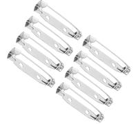 50 Pcs Brooch Pins,30mm Safety Bar Pins Brooch,Silver Metal Brooch Clasp,Metal Flat Back Locking Clasp,for Badges Corsages Boutineer Name Tags Tie Jewelry DIY Crafts(Silver,30mm)