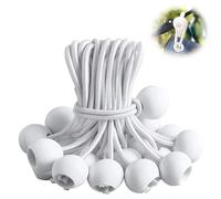 50 Pcs Bungee Cord with Balls, Heavy Duty Bungee Cords, Elastic Cord with Balls, Bungee Straps,for Tarpaulin Tarpaulins,Pavilions,Tents,Camping (white)
