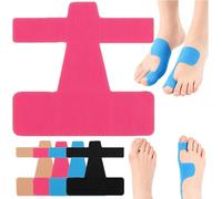 50 Pcs Bunion Tape, Pre-Cut Bunion Corrector Kinesiology Tape, Bunions Corrector & Relief, Big Toe Support and Pain Relief, Breathable Hypoallergenic Latex-Free Tapes (Pink)