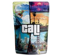 50 Pcs Cali Packs 3.5g Bag Mylar Storage Bags, Ziplock Smell Proof Pouches 12 cm x 10 cm, 3.5g Reusable Baggies for Snack, Candy Cookies Stand up pouches (Cali Design)