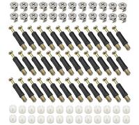 50 Pcs Cam Bolt Nut and Dowel Furniture Connector Hardware Fixing Screws Set with Dowel Bolts Nut Locking Cam for Fitting Furniture Table Cabinets Wardrobe