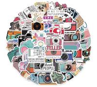 50 Pcs Camera and Photography Stickers, Vinyl Decals Featuring Cute Camera Designs, Photography Quotes, and Camera Humor | Waterproof Stickers for Laptop, Guitar, Luggage, DIY Projects, Phone Case