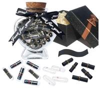 50 PCS Capsule Letters Message in a Bottle with Gifts Box Love Pills Notes Letters Cute Stuff Things Gifts for Boyfriend/Girlfriend Valentines Day Gifts (Rainbow) (Black)