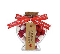 50 PCS Capsule Letters Message in a Bottle with Gifts Box Love Pills Notes Letters Cute Stuff Things Gifts for Boyfriend/Girlfriend Valentines Day Gifts (red)