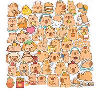50 Pcs Capybara Stickers, Kawaii Stickers Capybara Graffiti Sticker | Vinyl Cute Animal Sticker Cartoon Decals for Water Bottle, Laptop, Luggage, Guitar, Scrapbook, Skateboard, Phone