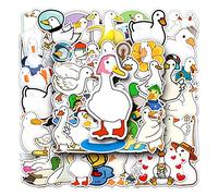 50 Pcs Cartoon Duck Stickers Laptop Car Scrapbook Phone Skateboard Water Bottle Lovely DuckStickers Vinyl Waterproof Aesthetic Personalised Stickers for Teens Boys Girls Adults Children