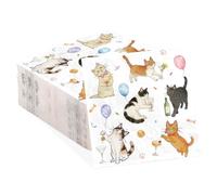 50 Pcs Cat Cocktail Napkins 5 x 5 inch 3Ply Cute Cat Beverage Napkins Disposable Absorbent Watercolor Pet Theme Paper Napkin for Pet Lovers Cocktail Bar Party Decoupage Summer