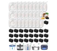 50 Pcs Cat Water Fountain Filters for Veken 95oz/2.8L, 67oz, 85oz, 135oz Dog Water Fountain Automatic Pet Fountain Dog Water Dispenser 25Pcs Pet Fountain Filter Replacement & 25Pcs Pre-Filter Sponges