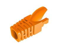50 Pcs Cat5 Cat5E Cat6 Strain Relief Boot, RJ45 Plug Connector Cover Modular Network Plug Connector Cap Cable Connector Boots, Orange