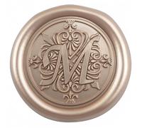 50 Pcs Champagne Gold Wax Seal Stickers, 1.26 Inches (32mm) Self-Adhesive Seal Stickers for Wedding Invitations, Christmas, Gift Wrapping, Envelopes, and Parties - Zifospy (Letter M）