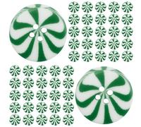 50 Pcs Christmas Candy Buttons for Crafts Decorations, 4 Holes Christmas Clothes Buttons Round Winter Decorative Candy Buttons for Crafts, Xmas Craft Supplies Candy Buttons Decors for DIY Home Party