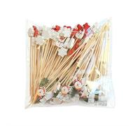 50 Pcs Christmas Cocktail Sticks,8 Classic Styles Xmas Cocktail Picks,for Appetizers,Fruit Dessert Sticks,Food Sandwich Appetizer Pick,Charcuterie Skewers Cake Decorations for Holiday Party Supplies