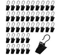 50 PCS Christmas Light Clips, Holiday Light Clips for Outdoor String Lights, Mini Light Clips for Gutters Hooks, Metal Roof Light Clips, All Purpose Hanging Clips, Black