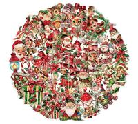 50 Pcs Christmas Scrapbook Sticker Vintage Xmas Decoration Labels Party Bag Filler Self Adhesive for Crafts Projects Kids Party Favors DIY Crafts Supply