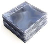 50 PCS Clear ID Card Holder Flexible, Clear Horizontal Name Tag Badge ID Card Holders from PCL Media ltd ID Badge Card Plastic Wallets Pocket Holder Insert Size 60 x 90mm