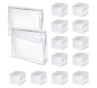 50 Pcs Clear Makeup Bag Travel Toiletry Organizer Zipper Pouches, 9.84 x 7.09 Inches Cosmetic Sorting Bag Waterproof Zipper Organizer, Vacation Swimsuit Bikini Organizer Bags