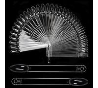 50 Pcs Clear Nails Art Display Sticks Fan Styles Manicure Display Sticks for Professional and Gel Polish Practice Clear Nails Swatches