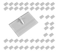 50 Pcs Clear Name Badge Holders with Clip and Pin, Plastic ID Name Badges for School, Office, and Conference (9 x 5.6 cm)