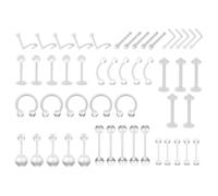 50 Pcs Clear Nose Stud,Nose Studs,Clear Earrings Studs Plastic,Nose Piercing Retainers,Lip Piercing Jewellery,Invisible Labret,for Tongue Septum Ring Tragus Eyebrow Belly Helix Cartilage Jewelry