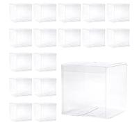 50 Pcs Clear Plastic Box, 5x5x5cm Square Folding Clear Gift Box, Chocolate Cookie Candy Box, Suitable for Wedding, Party, Birthday