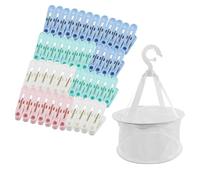 50 Pcs Clothes Pegs with a Washing Basket, Plastic Laundry Pegs Non-Slip Washing Pegs Strong Grip Washing Line Pegs for Home and Garden