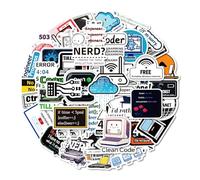50 Pcs Coding Trendy Vinyl Stickers Pack - Trendy Waterproof Stickers for Laptop, Water Bottle, Coders & Teens