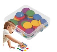 50 Pcs Colored Countings Bingo Chips-15x10cm Wooden Round Counters Playset, Colored Counting Chips For Bingo Games, Back To School Supplies, Teacher Supplies, Math Counting Education Game
