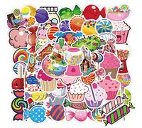 50 PCS Colorful Candy Stickers Pack for Water Bottle, Laptop, Phone, Luggage, Skateboard Stickers for Adults Teens Girls Kids