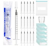 50 Pcs Colostrum Collection Kit, 1ml Colostrum Syringes with Protective Caps Breast Milk Collector Reusable Colostrum Harvesting Kit with 5 Measuring Cups 50 Stickers and 1 Storage Bag BPA Free
