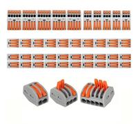50 Pcs Compact Wire Connectors, 2/3/5-port Electrical Connector Blocks, Compact Splicing Connectors for Secure Electrical Connections, Circuit Inline, Terminals Blocks