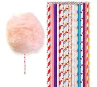 50 PCS Cotton Candy Floss Sticks, Random Colorful Cotton Candy Floss Sugar and Cones, Candys Holder Paper Straws Tapers Supplies for Birthday Wedding Party Candy Making