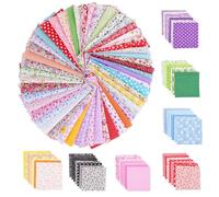 50 Pcs Cotton Fabric Squares 10 x 10cm - Floral Patchwork Fabric Bundle for Sewing, Quilting & DIY Crafts, 100% Cotton Material for Sewing, Mixed Color & Pattern Fabric Squares
