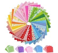 50 Pcs Cotton Fabric Squares, 10 x 10cm Floral Patchwork Fabric Bundle, Precut Patchwork Bundles, Quilting Cloths & Scraps, Fat Quarters for Sewing, Quilting, DIY Craft, Scrapbooking
