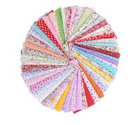 50 Pcs Cotton Fabric Squares 10x10cm, Fat Quarters Fabric Bundles