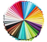 50 Pcs Cotton Fabric Squares, COGVOHY 20 × 20 cm Solid Colours Fat Quarter Fabric Bundles Premuim Non-Fraying Cotton Cloth, Precut Pure Cotton Cloth for Quilting Sewing Patchwork Scraps DIY Crafts
