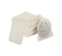 50 Pcs Cotton Muslin Drawstring Bags, 100% Cotton Reusable Mesh Bags Tea Coffee Filter Spices Storage Crafts Soap Nuts Gift Bag,10 * 8cm