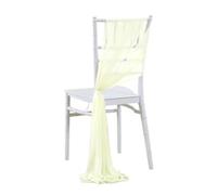 50 pcs Cream Chiffon Chair Sashes for Wedding Decoration 17x275cm Elegant Aisle Party Banquet Event Accessories Chair Covers for Special Occasions