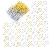 50 PCS Cross Paper Clips Bible Paper Clips - 25 Gold & 25 Silver Decorative Cross Bookmark Clips Bible Journal Clip Versatile Study Supplies for Christian Office and Home (Includes Storage Case)