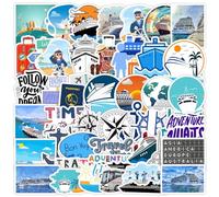 50 PCS Cruise Travel Stickers,Nautical Vacation Sticker Pack Vinyl Skateboard Guitar Door Laptop Luggage Car Bike Water Bottle Birthday Party Supplies Teens Boys and Girls Decals