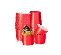 50 Pcs Cupcake Liners 3.5 Oz Foil Baking Cups Disposable Muffin Liners Cupcake Wrappers,for Wedding Birthday Party,Red