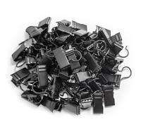 50 Pcs Curtain Clips, Curtain Clips with Hooks Metal Clips for Curtain Shower Curtain Clips Light Hangers Wire Holders for Home Decorations Bathroom Shower Curtain Decors (Black)