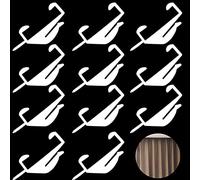 50 PCS Curtain Hooks, Curtain Tack Hooks Plastic White Curtains Hooks, Curtain Rail Gliders Curtain Sliding Hooks for Track Window, Shower, Door